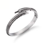 Yahoo! Yahoo!ショッピング(ヤフー ショッピング)PW 高品質316Lステンレス シルバー銀 上品 エレガント 羽毛 フェザー ブレスレット / 幅16mm 内径66mm 30g  バングル[ラッピング対応] 条件付送料無料60684