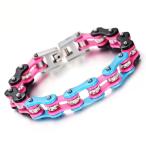 Yahoo! Yahoo!ショッピング(ヤフー ショッピング)バングル[ラッピング対応] PW 高品質316Lステンレス チェーン型 ピックx青x黒x銀 ファッション bracelet /  幅10mm 周囲210mm 60g 条件付送料無料60701