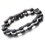 Yahoo! Yahoo!ショッピング(ヤフー ショッピング)PW 高品質316Lステンレス チェーン型 ブラックxシルバー ファッション ブレスレット / 幅10mm 周囲200mm 49g  バングル[ラッピング対応] 条件付送料無料60708