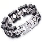 Yahoo! Yahoo!ショッピング(ヤフー ショッピング)PW 高品質316Lステンレス チェーン型 ブラックxシルバー ファッション ブレスレット / 幅22mm 周囲230mm 206g  バングル[ラッピング対応] 条件付送料無料60756