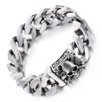 Yahoo! Yahoo!ショッピング(ヤフー ショッピング)バングル[ラッピング対応] PW 高品質316Lステンレス パンク風 銀 シルバー 髑髏 スカル 喜平 bracelet /  長さ230mm 幅20mm 161g 条件付送料無料60788