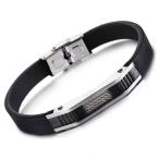 Yahoo! Yahoo!ショッピング(ヤフー ショッピング)バングル[ラッピング対応] PW 高品質316Lステンレス 本革 レザー 銀色 シルバー ファッションbracelet /  長さ210mm 幅10mm 22g 条件付送料無料60846