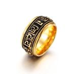 Yahoo! Yahoo!ショッピング(ヤフー ショッピング)リング[ラッピング対応] PW 高品質316Lステンレス ゴールド金 銀 お守り 知恵 チベット仏教 六字大明呪 ring /  幅10mm 16-28号 8g 条件付送料無料60966