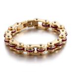 Yahoo! Yahoo!ショッピング(ヤフー ショッピング)バングル[ラッピング対応] PW 高品質316Lステンレス 18Kコールドメッキ ダイヤCZ 赤青黒白の４色 bracelet /  長さ205mm 幅9mm 50g 条件付送料無料61034