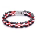 Yahoo! Yahoo!ショッピング(ヤフー ショッピング)バングル[ラッピング対応] PW 高品質316Lステンレス レッド赤 ブラック黒 ホワイト白 チェーン型 bracelet /  長さ220mm 幅10mm 66g 条件付送料無料61064