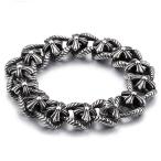 Yahoo! Yahoo!ショッピング(ヤフー ショッピング)PW 精良SUS316L製 シルバー銀色 百合の紋章 スパイラルパターン ブレスレット /  長さ215mm 幅19mm 75g [ラッピング対応] 条件付送料無料61126