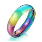 Yahoo! Yahoo!ショッピング(ヤフー ショッピング)指輪 リング[ラッピング対応] PW 精良SUS316L製 カラフル 幻の色 レインボー シンプル 幅6mm ring /  幅6mm 12-28号 6g 条件付送料無料61322