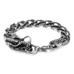 Yahoo! Yahoo!ショッピング(ヤフー ショッピング)ブレスレット[ラッピング対応] PW 精良SUS316L製 シルバー銀色 精巧の竜のデザイン ドラゴン dragon bracelet /  長さ230mm 幅13mm 43g 条件付送料無料61519