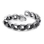 Yahoo! Yahoo!ショッピング(ヤフー ショッピング)ブレスレット[ラッピング対応] PW 精良SUS316L製 シルバー銀色 重量感 スネークのモチーフ 髑髏スカル bracelet /  長さ220mm 幅14mm 81g 条件付送料無料61521