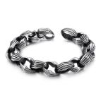 Yahoo! Yahoo!ショッピング(ヤフー ショッピング)ブレスレット[ラッピング対応] PW 精良SUS316L製 シルバー銀色 重量感 スレッド ファッション bracelet /  長さ220mm 幅15mm 82g 条件付送料無料61534