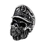 Yahoo! Yahoo!ショッピング(ヤフー ショッピング)指輪 リング[ラッピング対応] PW 精良SUS316L製 シルバー銀色 髑髏 スカル 船? キャプテン captain skull ring /  長さ41mm 幅25mm 14-29号 条件付送料無料61587