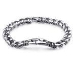 Yahoo! Yahoo!ショッピング(ヤフー ショッピング)バングル[ラッピング対応] PW 精良SUS316L製 シルバー銀色 百合の紋章 マヤー文明 トーテム 喜平bracelet /  長さ215mm 幅8mm 条件付送料無料61661