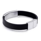 Yahoo! Yahoo!ショッピング(ヤフー ショッピング)バングル[ラッピング対応] PW 精良SUS316L製 牛革 猫目石 ジルコン シンプル ファッション bracelet /  長さ215mm 幅12mm 条件付送料無料61668