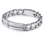 Yahoo! Yahoo!ショッピング(ヤフー ショッピング)バングル[ラッピング対応] PW 精良SUS316L製 ジルコン シルバー銀色 十字 クロス トーテム 喜平bracelet /  長さ220mm 幅12mm 条件付送料無料61675