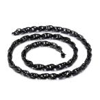 Yahoo! Yahoo!ショッピング(ヤフー ショッピング)ネックネス[ラッピング対応] PW 精良SUS316L製 ブラック 黒 ファッション ダブルアズキ ネックネス /  長さ600mm 幅6mm 条件付送料無料61707