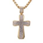 Yahoo! Yahoo!ショッピング(ヤフー ショッピング)ネックネス[ラッピング対応] PW 精良SUS316L製 ダイヤCZ 18Kゴールド金 キリスト 十字架 クロス cross pendant /  長さ60mm 幅43mm 条件付送料無料61716