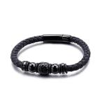 Yahoo! Yahoo!ショッピング(ヤフー ショッピング)バングル[ラッピング対応] PW 精良SUS316L製 本革 銀金黒 アズキ ファッション 編込み bracelet /  長さ215mm 幅11mm 条件付送料無料61849