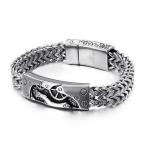 Yahoo! Yahoo!ショッピング(ヤフー ショッピング)バングル[ラッピング対応] PW 精良SUS316L製 シルバー銀色 現代機械 古典仏教 ターラントチェーン bracelet /  長さ220mm 幅16mm 条件付送料無料62064