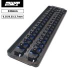 PWT ソケットホルダー トレイセット 2列 330mm ソケットレール2本＋クリップ付 工具収納 ソケット整理