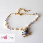 Yahoo! Yahoo!ショッピング(ヤフー ショッピング)【K16GP】幸せの青い鳥ブレスレット　鳥 青 パール 大人かわいい ゆめかわいい ネックレス キラキラ ゴールド 上品 ハンドメイド　ポイント消化