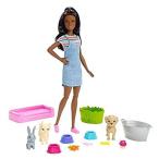 特別価格Barbie Play &amp;#39;N&amp;#39; Wash Pets Doll &amp;amp; Playset, Multicolor好評販売中