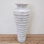 テラコッタ フラワーベース 80cm ホワイトウォッシュ トール 大型 アートプランツ 大壺 重厚 非光沢 造花 花瓶