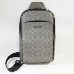  состояние хороший COACH Coach signature сумка "body" CZ393 PVC кожа серый сумка на плечо мужской женский 