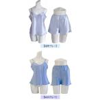 100% шелк топ & tap pants ( голубой )