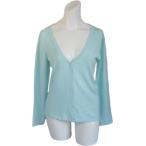 [ outlet 40%OFF( предварительный кнопка нет поэтому )]100% шелк кардиган ( бирюзовый голубой )
