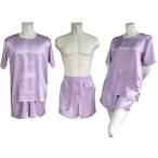 100% шелк футболка & шорты ( лиловый )