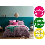 送料無料☆BED BATH N' TABLE 可愛すぎ♪大きめギンガムチェック&amp;カラフル小花柄ベッドカバーセット クイーン 210 × 210 cm