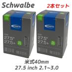 Schwalbe シュワルベ 2本セット チューブ 27.5インチ 米式バルブ 40mm MTB 自転車