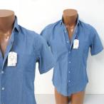 ショッピングダンガリー 定価28600円の7割引ザッカスxacus新品タグ付イタリア製ダンガリーデニム半袖シャツテイラーフィットM(qz13366)