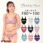 ブラショーツセット 大きいサイズ レディース 下着 モールドカップ ブラジャー F80 F85 F90 F95 F100