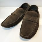 LOUIS VUITTON Louis * Vuitton обувь для вождения замша Brown 7 1/2 размер мужской qob.1732