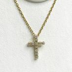 STAR JEWELRY K18 ダイヤ 0.10ct   クロスデザイン ネックレス qoj.Y7N06