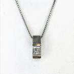 Pt900 Pt850 ダイヤ 0.328ct   ダイヤ一粒ネックレス ソーティング付属 qoj.Y7Z04