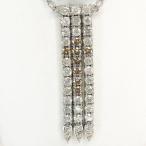 qoj.Y9O06 K18WG ダイヤ 2.25ct   三連 ブラウンクロスデザイン ネックレス
