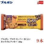 ショッピングプロテインバー 送料無料 ブルボン プロテインバー BCAA+ キャラメルクッキー 40g ×9本