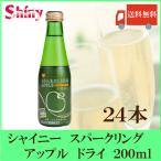 ショッピングりんご 青森りんごジュース シャイニー スパークリングアップル ドライ 200ml 瓶×24本 送料無料