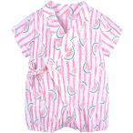 Famuka 浴衣 甚平 ロンパース 新生児 子供用 カバーオール 男の子 女の子 半袖 前開き 可愛いプリント 肌着 パジャマ ルームウエア ボディ