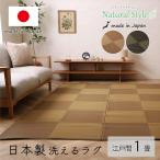 カーペット 江戸間 1畳 夏 日本製 い草 風 ラグ 夏用 ペット 拭ける 洗える 子供 国産 和室 畳風 おしゃれ 長方形 通年 畳の上 オールシーズン 和風