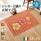玄関マット 屋内 風水 ジャガード 花柄 大判 室内 大きめ 55×75 洗える 滑り止め 高級感 かわいい 豪華 華やか 柄 洗濯 おしゃれ 夏用 55 75 ラグ 玄関 洗濯機