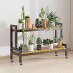 2段 3段 多肉植物 観葉植物ラック フラワースタンド 園芸ラック、多機能 キャスター付き 花台 植物棚 室内 屋外 盆栽スタンド 植木鉢スタンド、高さ調整可能 防