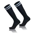 サッカーソックス ブラック 1足 ストッキング 靴下 滑り止め フットサル スポ ーツ 試合 練習 左右セット(RZ87)