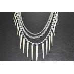 Yahoo! Yahoo!ショッピング(ヤフー ショッピング)ネックレス スパイクスタッズ3連ネックレス ロックアクセサリー 　
