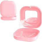 xuanli зеркало имеется тонкий держатель кейс, мундштук соответствует, стильный . зуб * часть искусственный зуб кейс, переносной мойка входить ( розовый простой кейс )