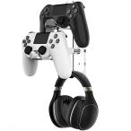 NiHome コントローラースタンド ヘッドホンスタンド 壁掛け アクリル 2台収納 PS5/PS4/Switch/XBOX対応 クリア