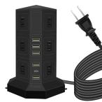  разветвитель вертикальный розетка tower тип офис для собраний USB PD Type-C есть внезапный скорость зарядка примерно 2m переключатель есть 12.3 слой чёрный 