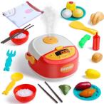 Cute Stone おままごとキッチン 炊飯器 おもちゃ 26点セット リアル噴霧 テーブルクロス付き 知育玩具 調理器具 ごっこ遊び 料理お